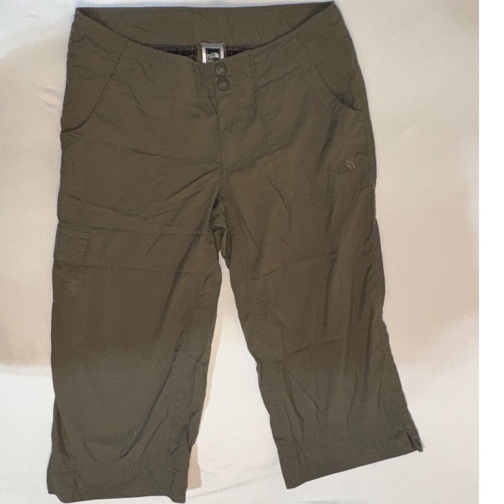 The North Face Womens Horizon Capri Pants Olive Green Hiking Cargo Size 8 (356)